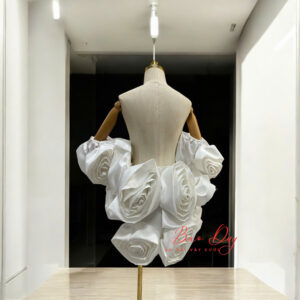 choàng hoa hồng bằng vải cuộn, rose lace jacket